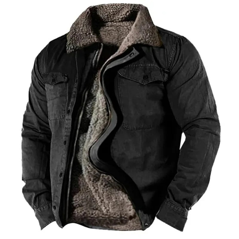 Women's Puffer Jacket in Western Style in Black