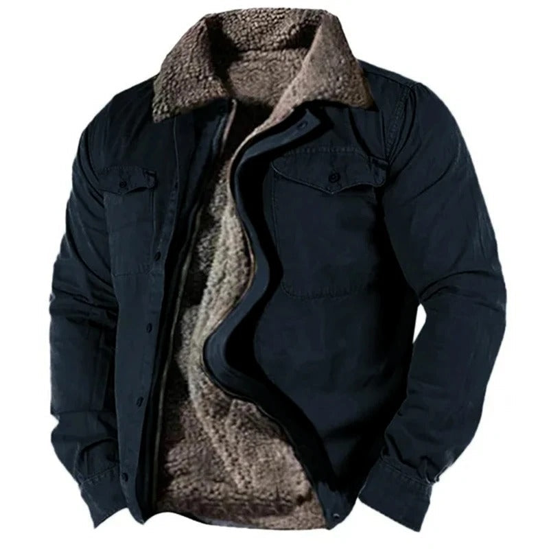 Women's Puffer Jacket in Western Style in Navy