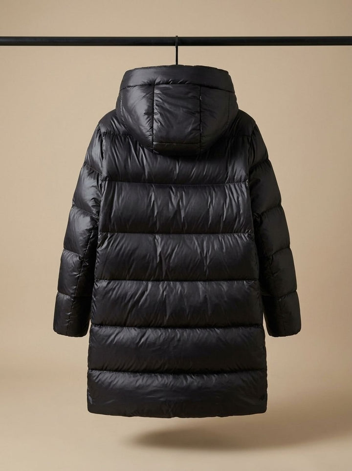 Women's Puffer Maxi Coat with Quilted Hood (4)