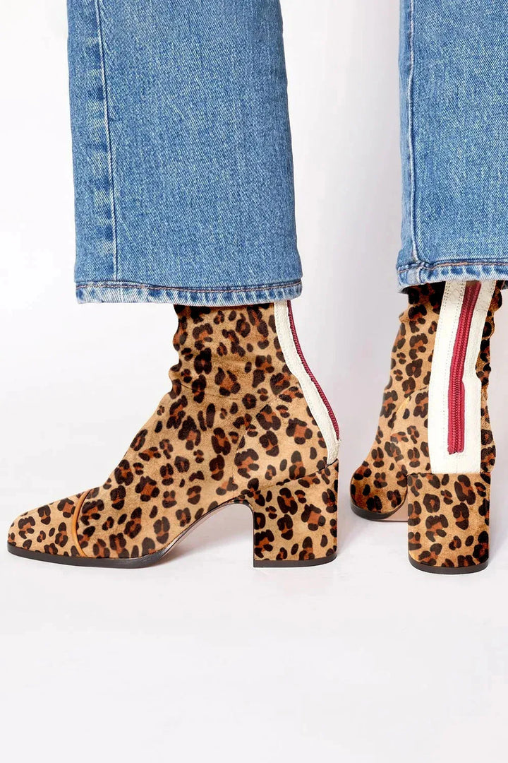 Women's Refined Supportive Ankle Boots for Everyday in Leopardenmuster
