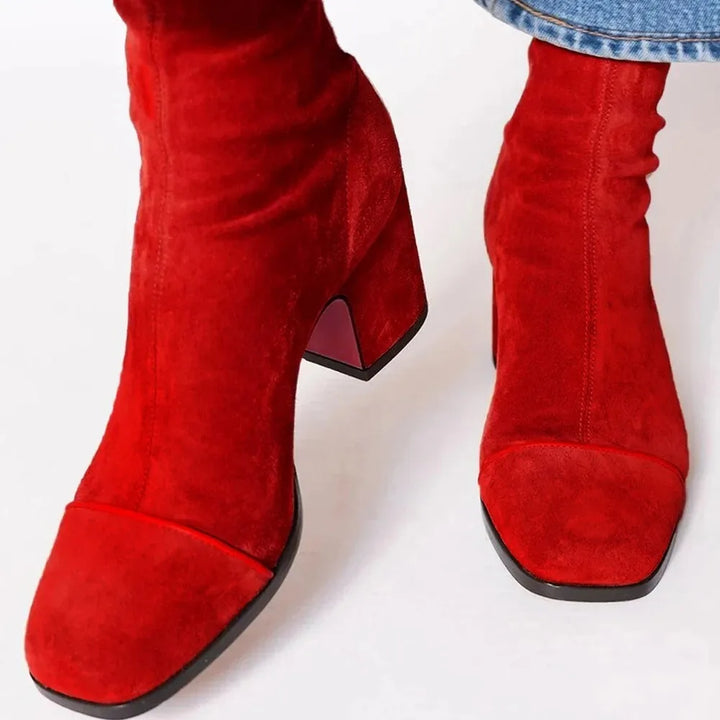 Women's Refined Supportive Ankle Boots for Everyday in Red