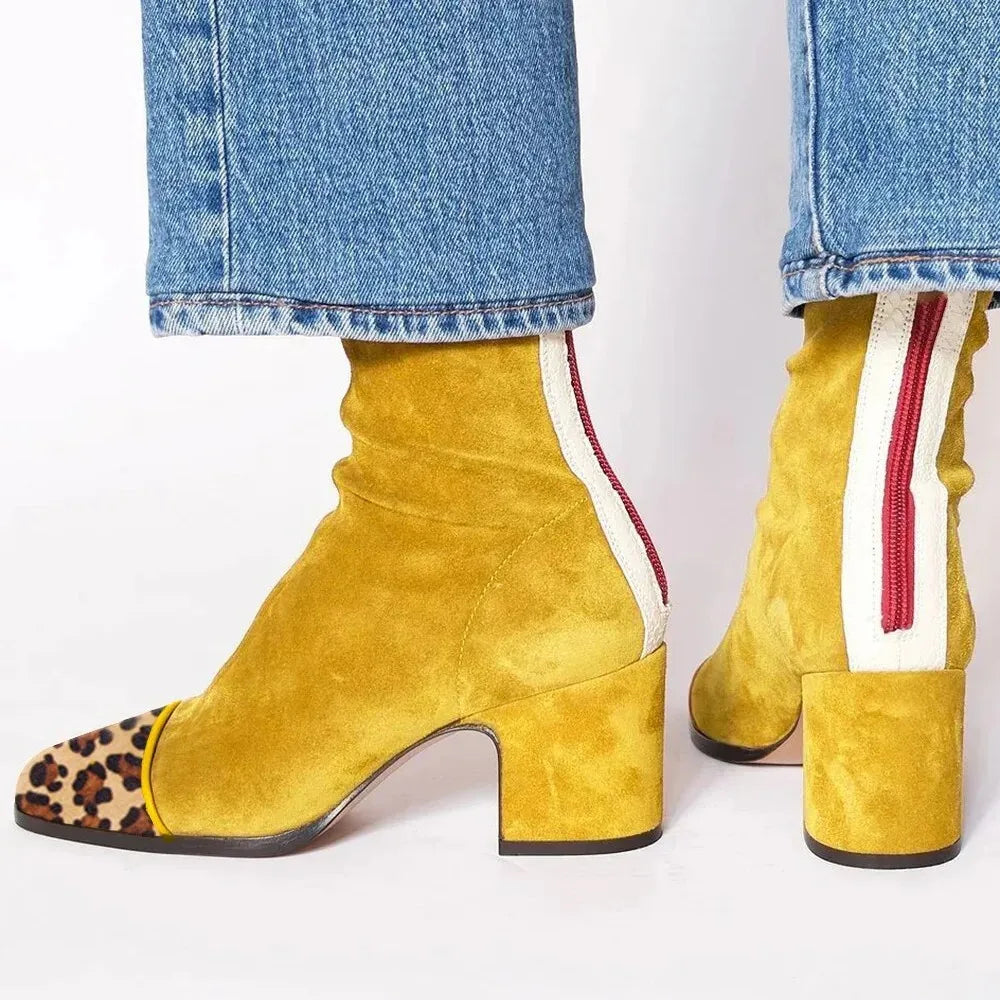 Women's Refined Supportive Ankle Boots for Everyday in Yellow
