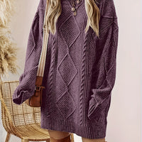 Ava | Women's Relaxed-Fit Cable Knit Jumper Dress
