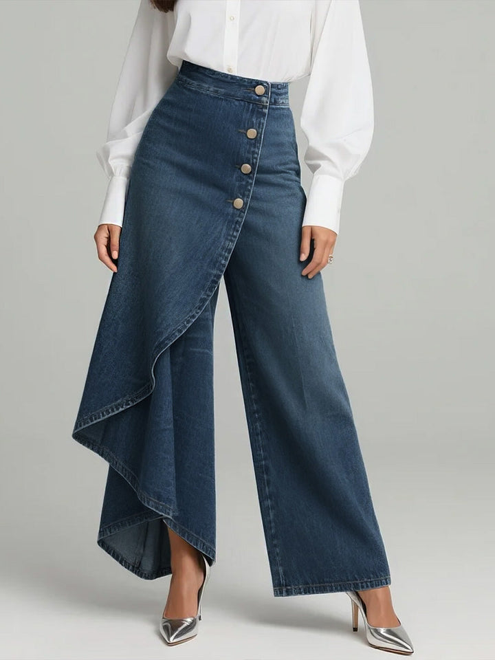 Women's Relaxed Fit Wide Leg Jeans in Navy