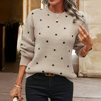 Eliza | Women's Relaxed Knit Polka Dot Jumper Dress
