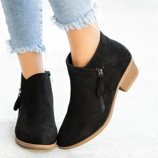 Women's Relaxed Leather Ankle Boots (6)