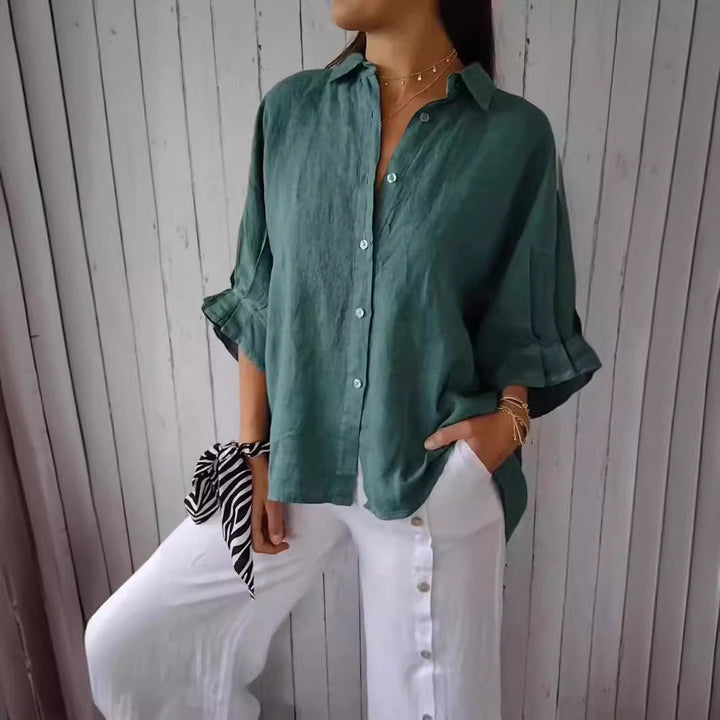 Women's Relaxed Linen Blouse for Summer Wear (3)