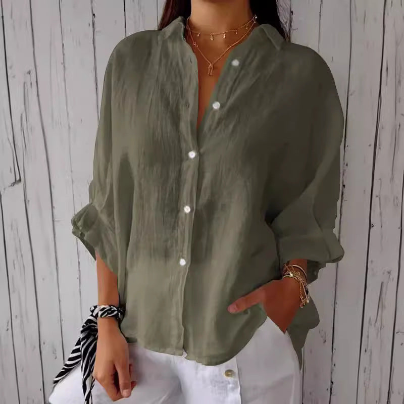 Women's Relaxed Linen Blouse for Summer Wear (4)