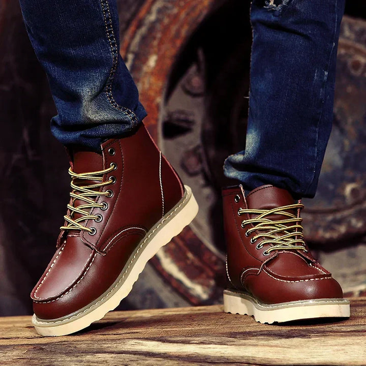 Women's Retro Boots for Autumn Outfits in Burgunderrot