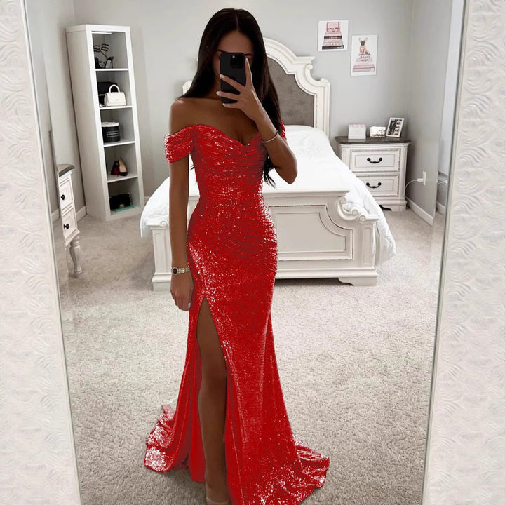 Women's Shimmering Wedding Guest Dress (9)