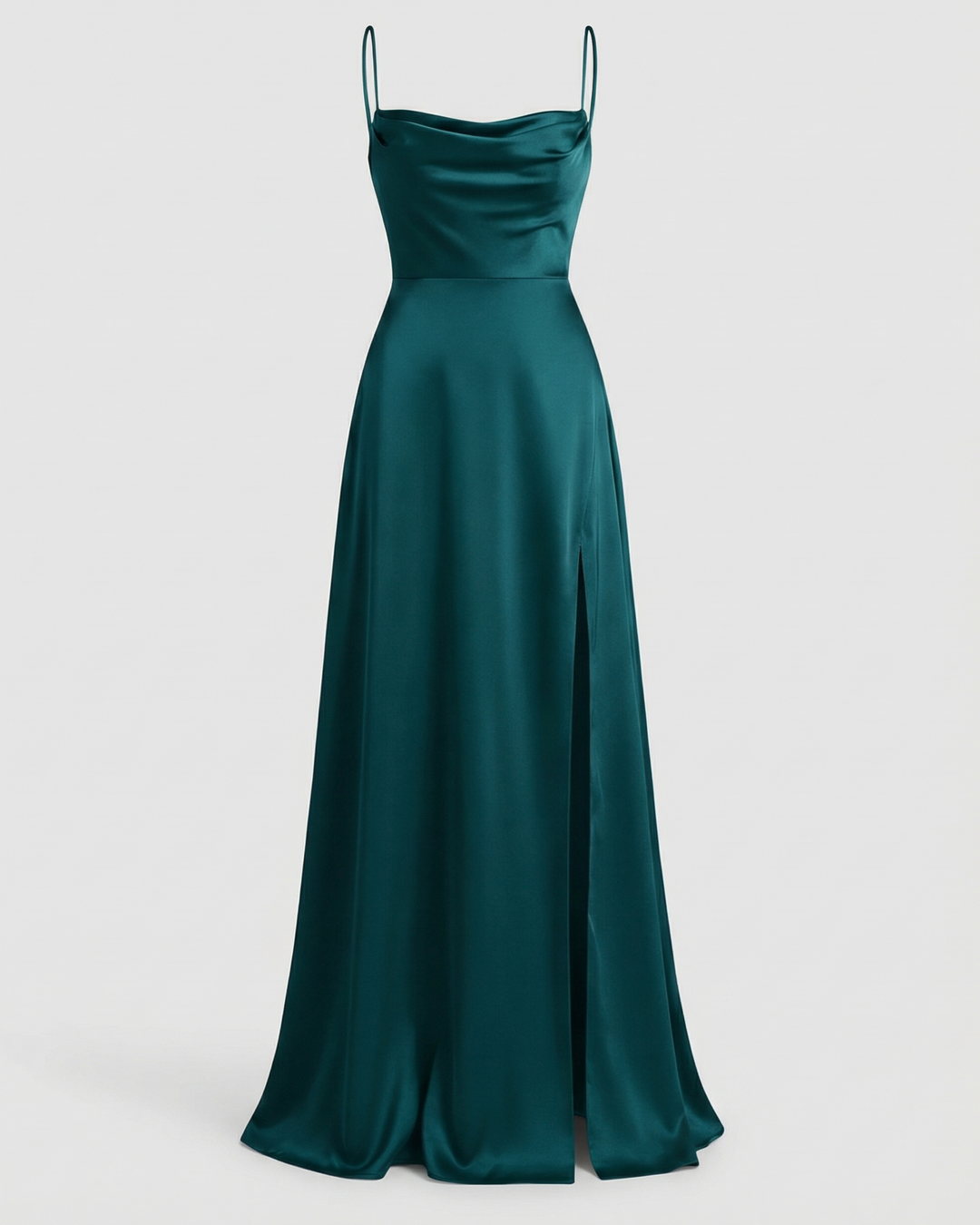 Women's Silk Maxi Dress for Wedding Guests in Blue