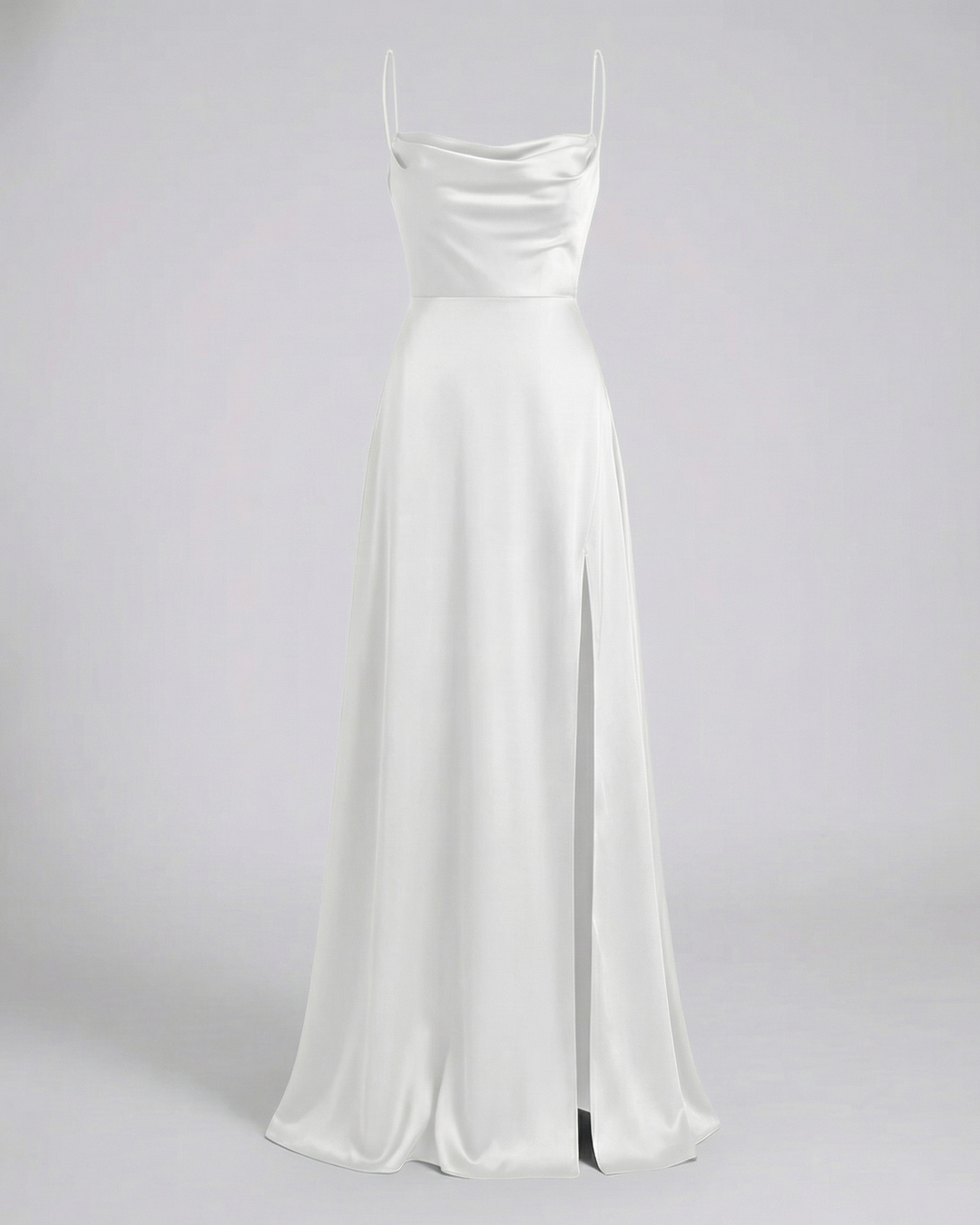 Women's Silk Maxi Dress for Wedding Guests in White