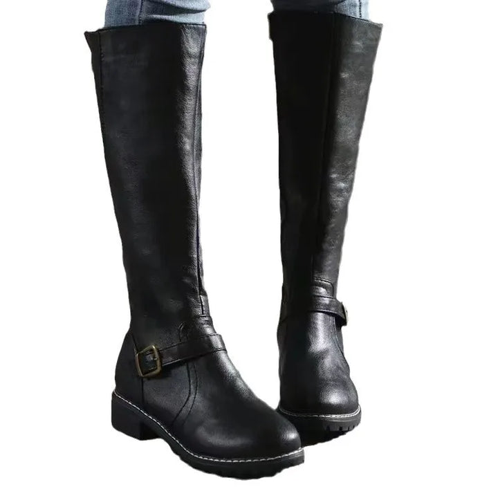 Women's Sleek Leather Knee High Boots (5)
