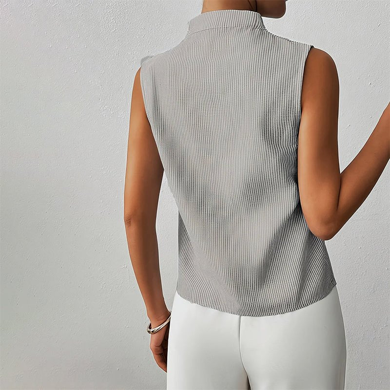 Women's Sleeveless Professional Striped Blouse (4)