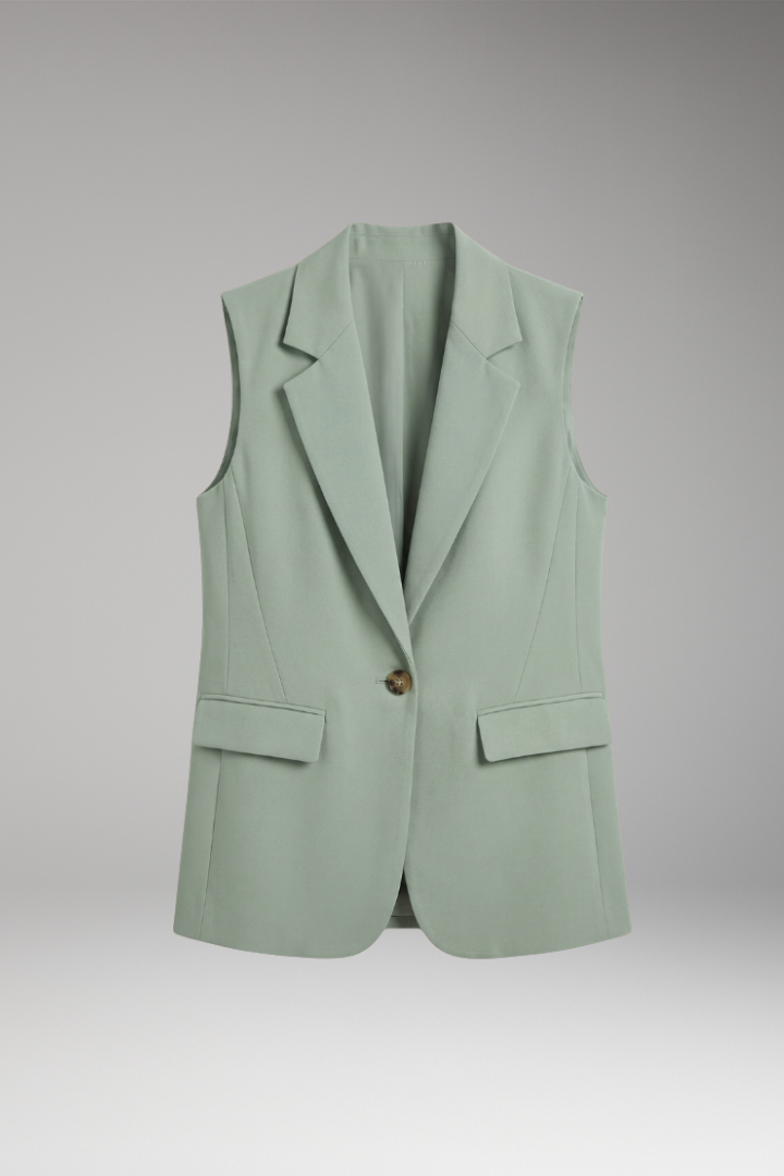 Women's Sleeveless Structured Tailored Blazer