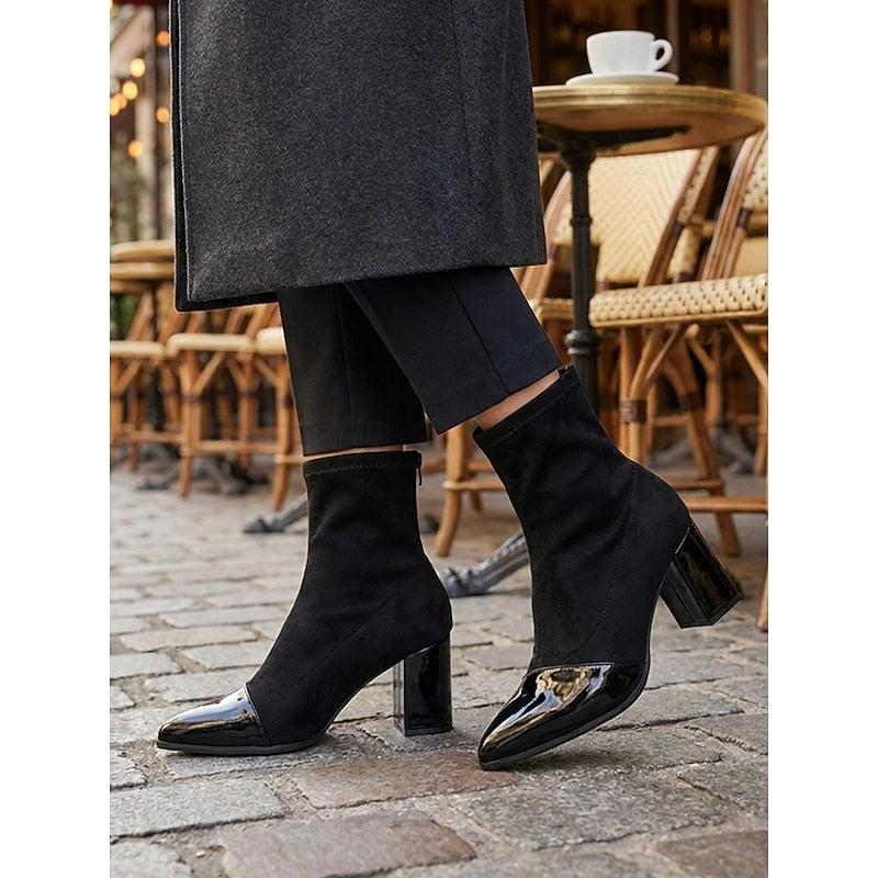 Women's Slip-On Ankle Boots with Polished Cap-Toe (3)