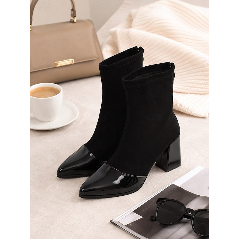 Women's Slip-On Ankle Boots with Polished Cap-Toe (5)
