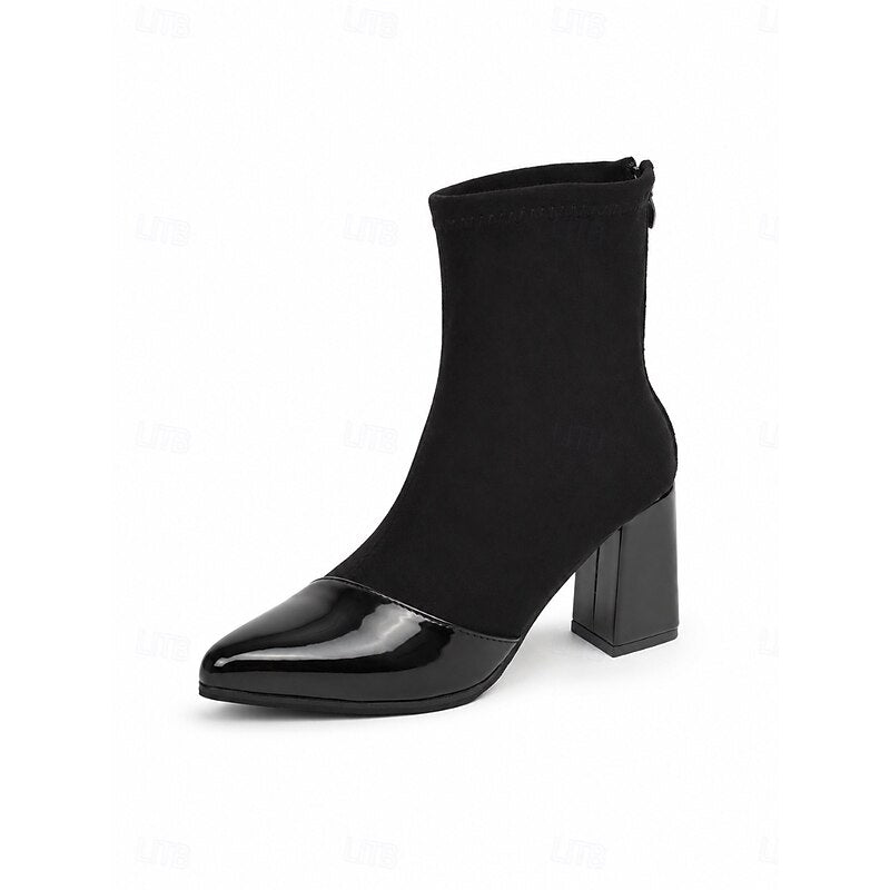Women's Slip-On Ankle Boots with Polished Cap-Toe (7)