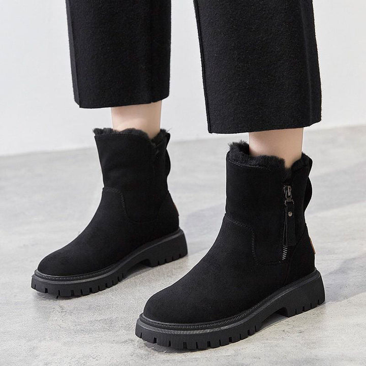 Women's Slip-On Waterproof Insulated Ankle Boots in Black
