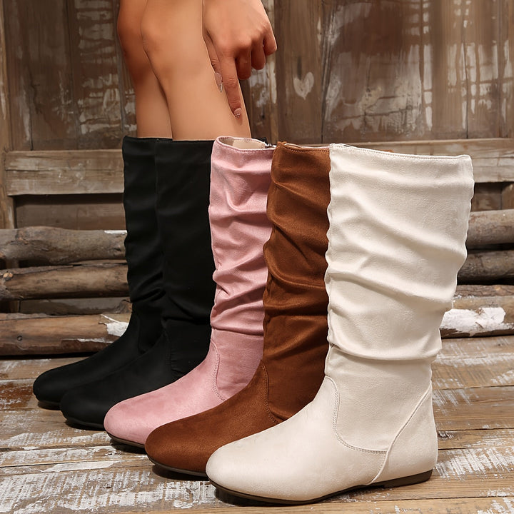 Women's Slouched Knee High Boots Low-Heel (11)