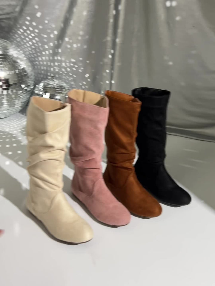 Women's Slouched Knee High Boots Low-Heel (14)