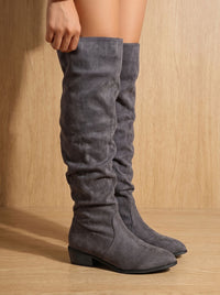 Beatrice | Women's Slouchy Suede-Style Knee High Boots