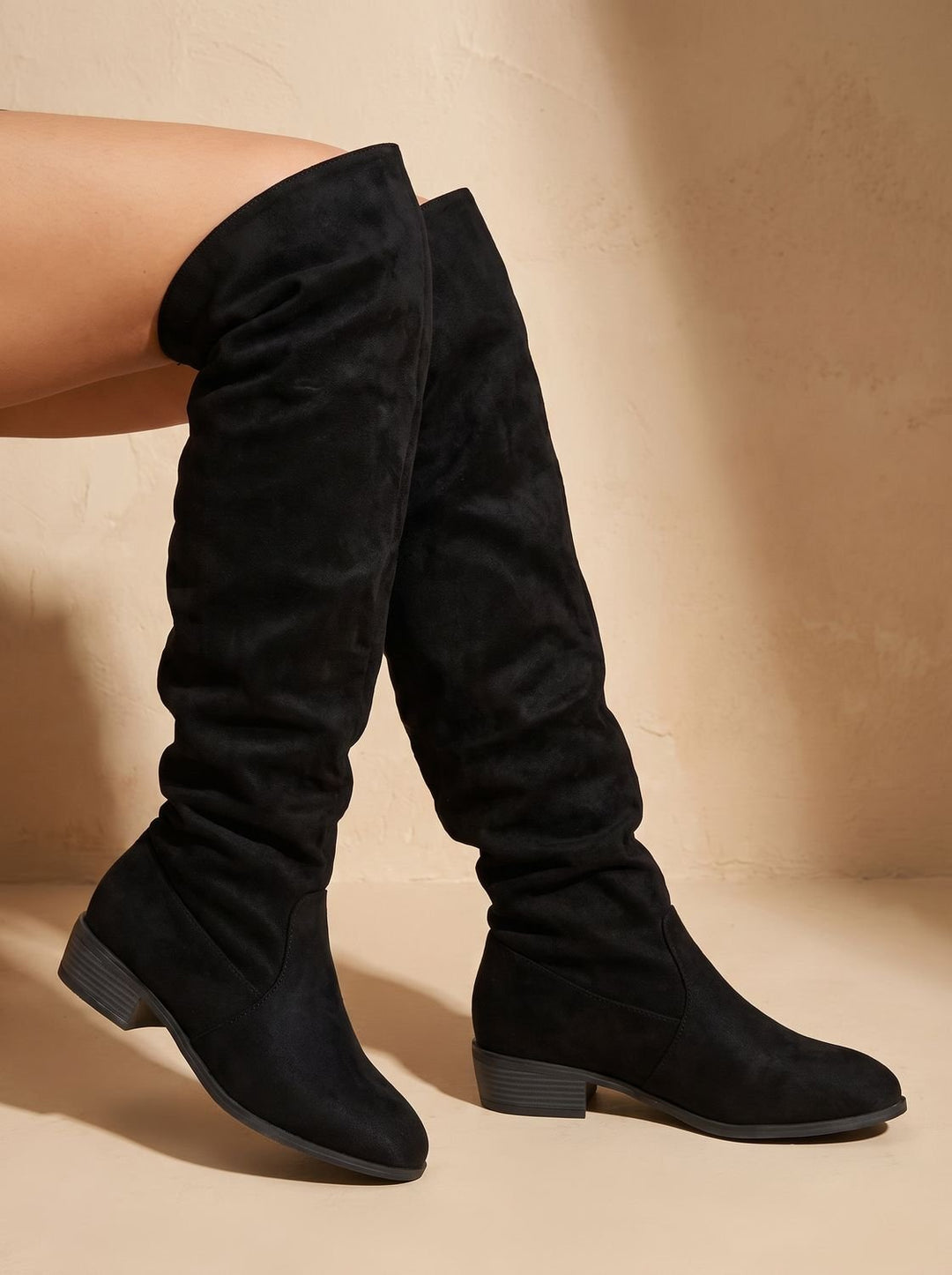 Women's Slouchy Suede-Style Knee High Boots (10)