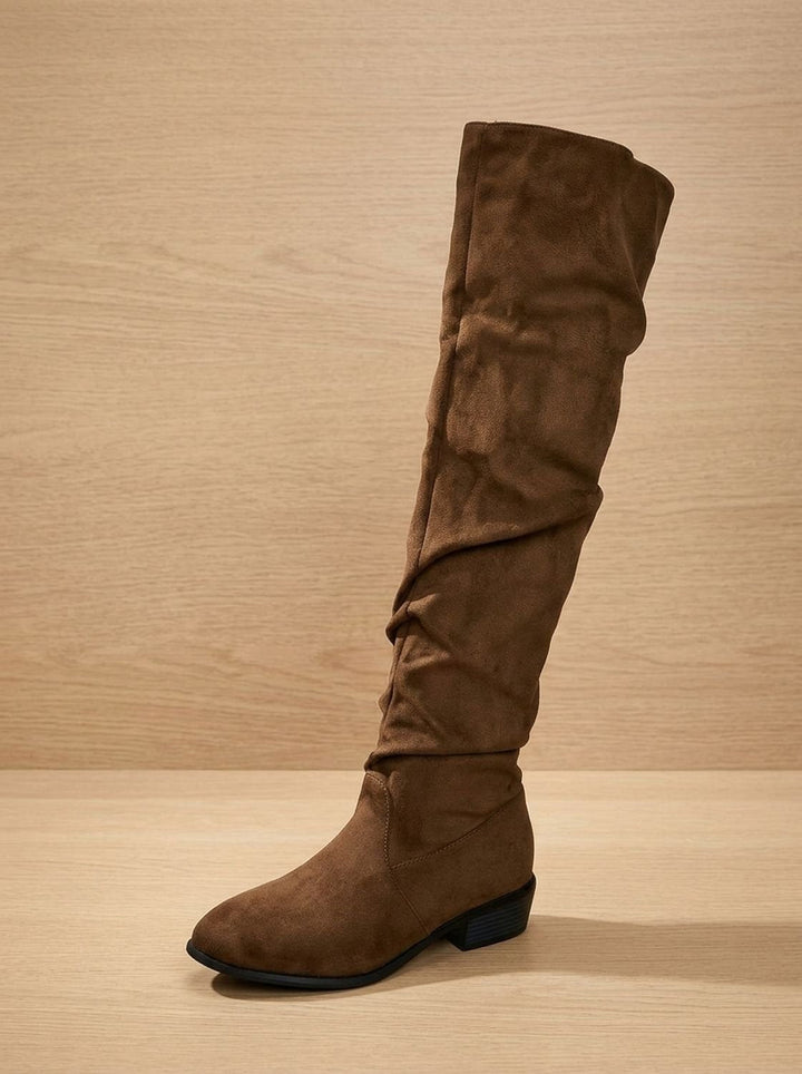 Women's Slouchy Suede-Style Knee High Boots (11)