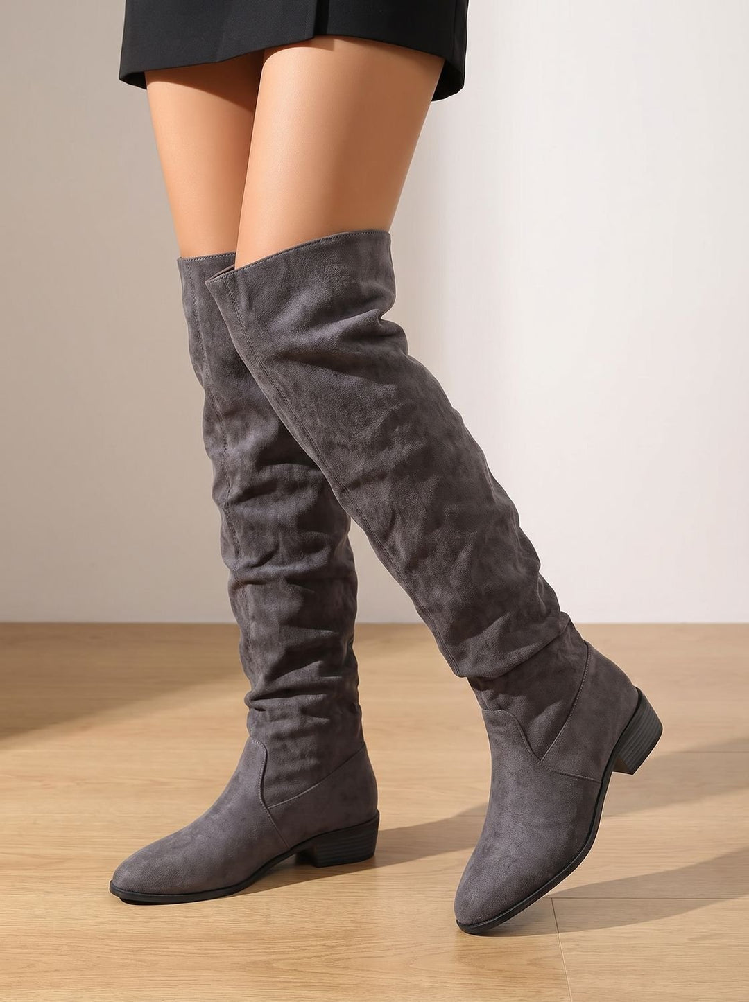 Women's Slouchy Suede-Style Knee High Boots (12)