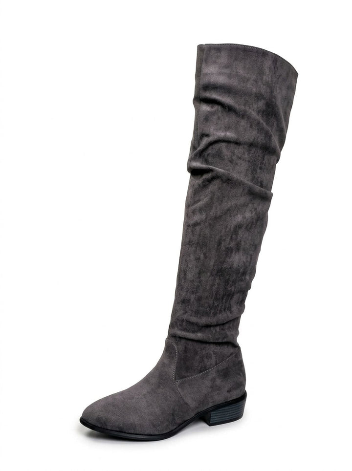 Women's Slouchy Suede-Style Knee High Boots (9)
