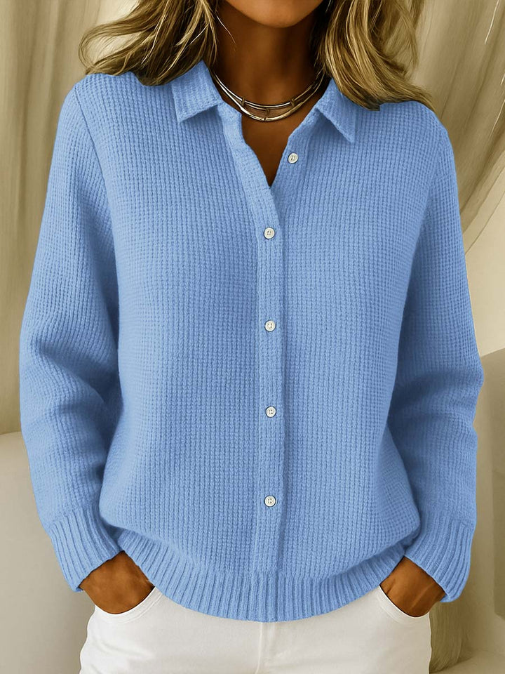 Women's Soft Knit Cardigan for Casual Elegance in Blue