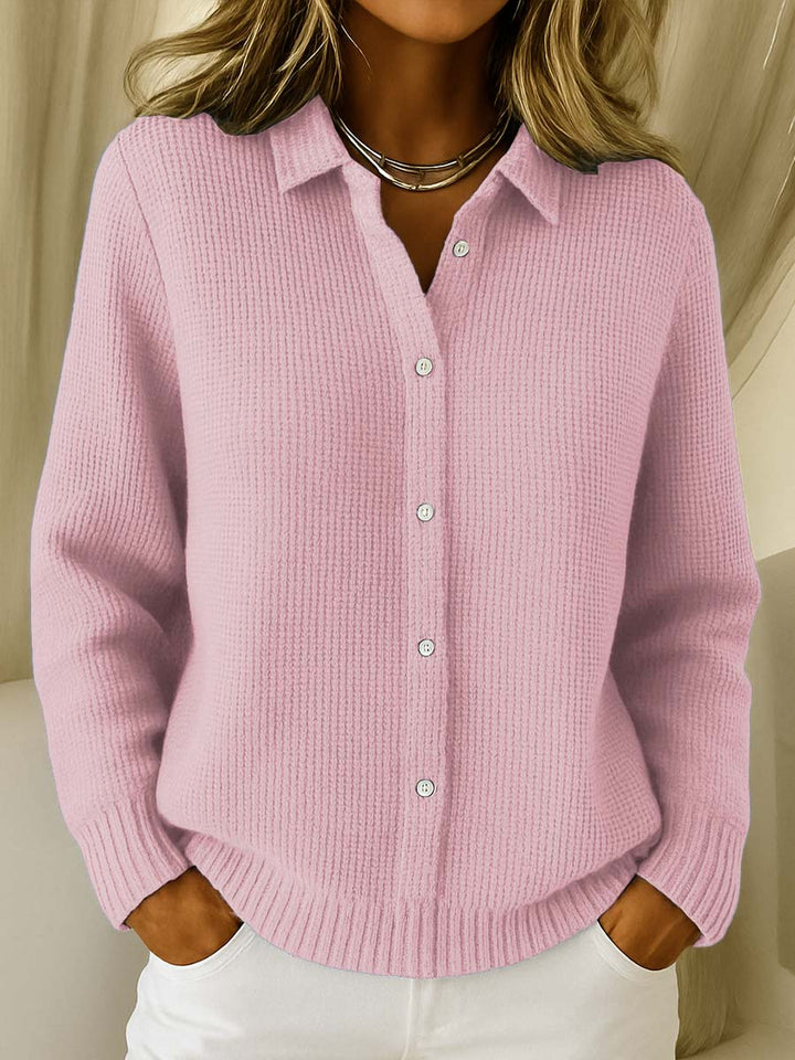 Women's Soft Knit Cardigan for Casual Elegance in Pink