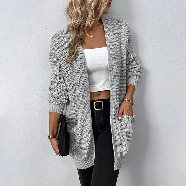 Women's Soft Knit Cardigan for Everyday Wear in Grey