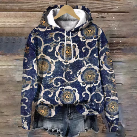 Women's Soft Knit Hoodie for Autumn Days in Königsindigo