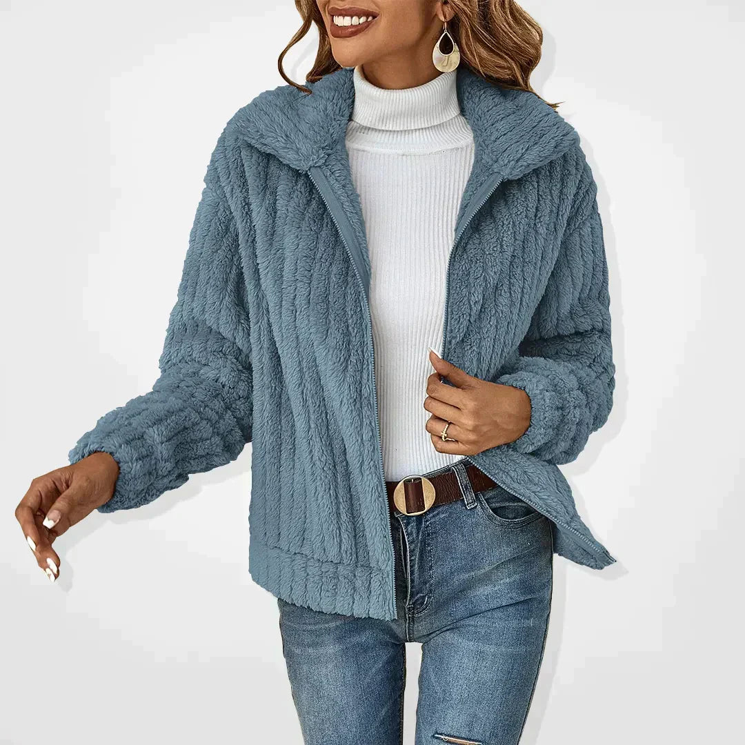 Women's Soft Knit Jacket for Everyday Comfort in Blue
