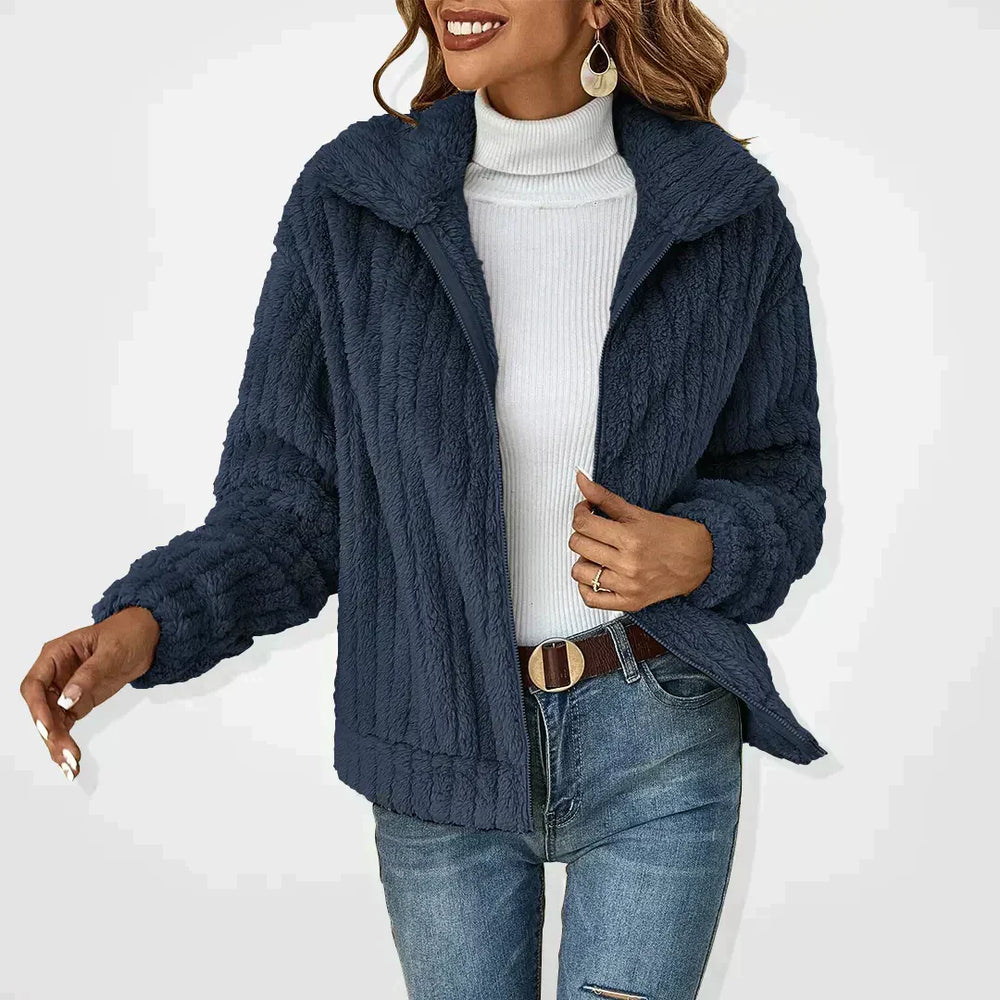 Women's Soft Knit Jacket for Everyday Comfort in Navy