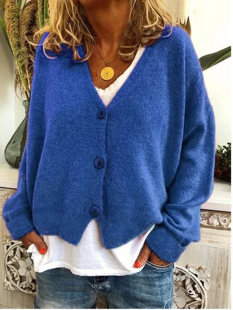Women's Soft Knit Jumper in Relaxed Fit in Blue