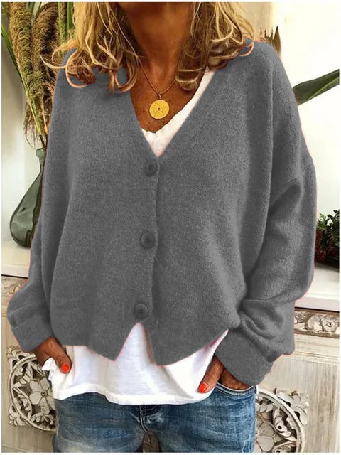 Women's Soft Knit Jumper in Relaxed Fit in Grey