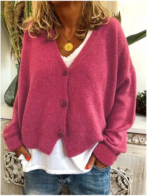 Women's Soft Knit Jumper in Relaxed Fit in Pink