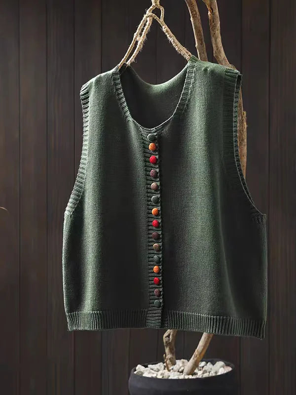 Women's Soft Knit Vest for Layering in Green