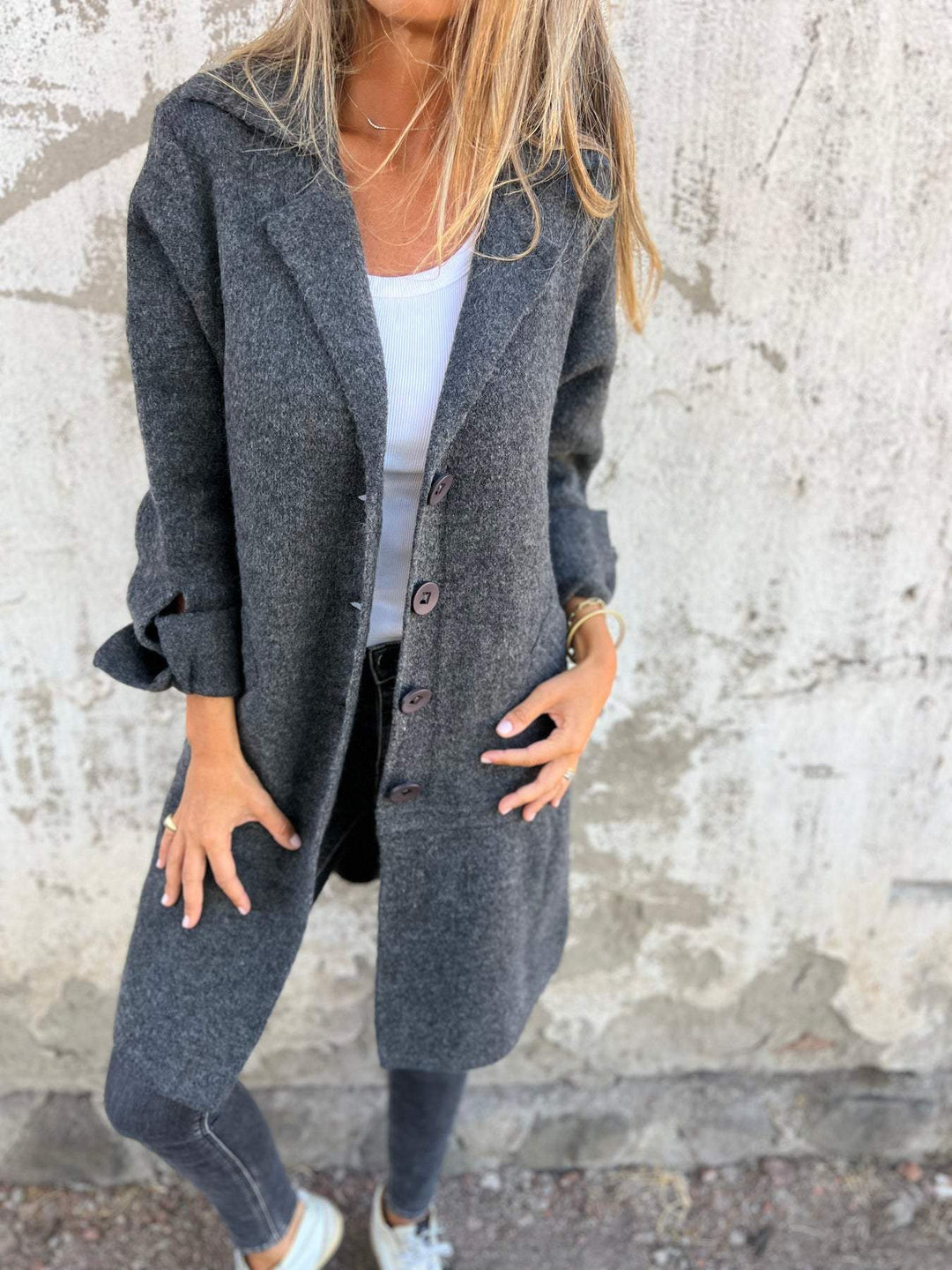 Women's Soft Long Casual Knit Cardigan in Black