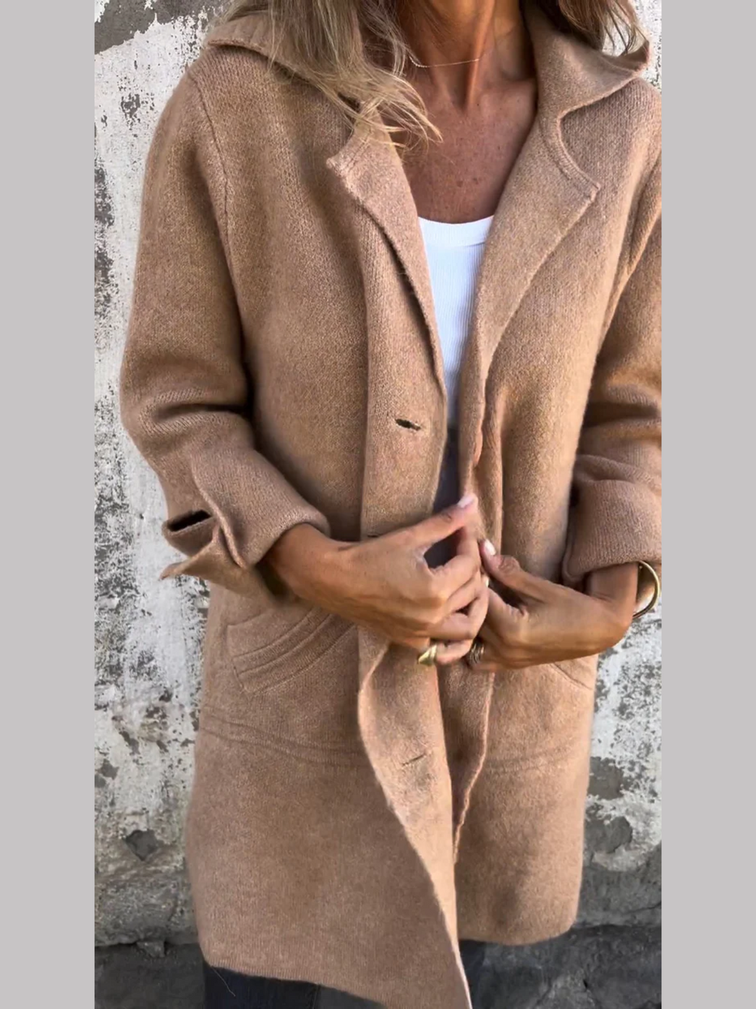 Women's Soft Long Casual Knit Cardigan in Brown