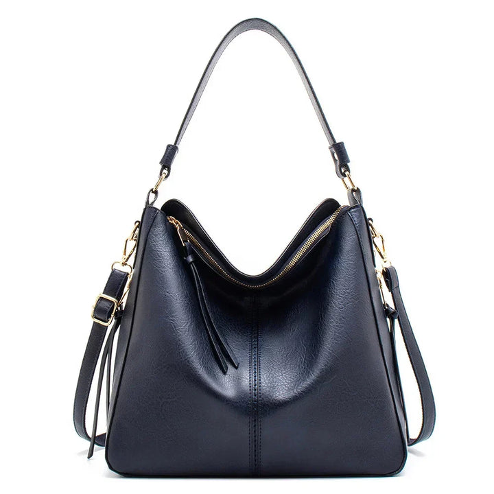 Women's Soft Vegan Leather Everyday Tote Bag in Blue 1