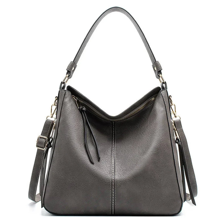 Women's Soft Vegan Leather Everyday Tote Bag in Grey