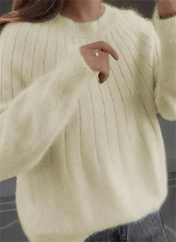 Women's Sophisticated Cashmere Sweater for Autumn Days in Light Yellow