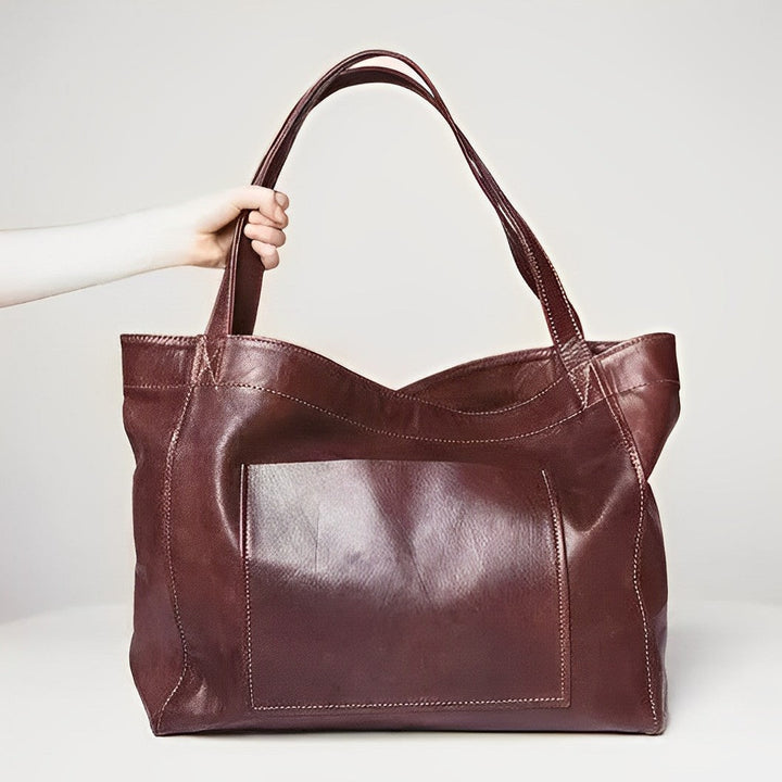 Women's Spacious Tote Bag for Everyday Work in Dark Brown
