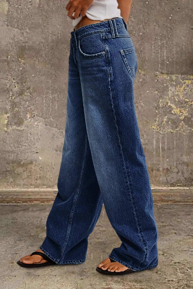 Women's Straight Jeans Smart Casual Mid-Rise (13)