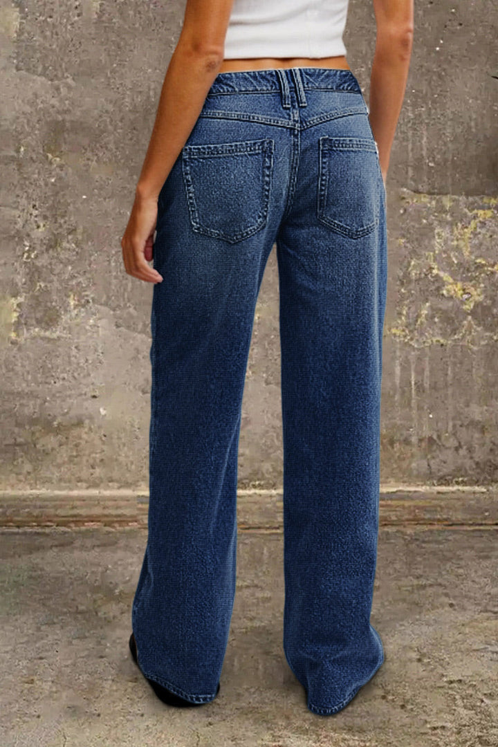Women's Straight Jeans Smart Casual Mid-Rise (14)