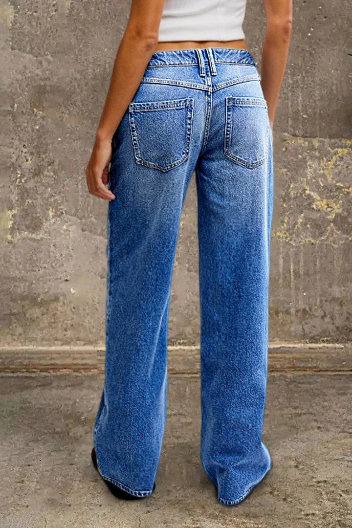 Women's Straight Jeans Smart Casual Mid-Rise (3)