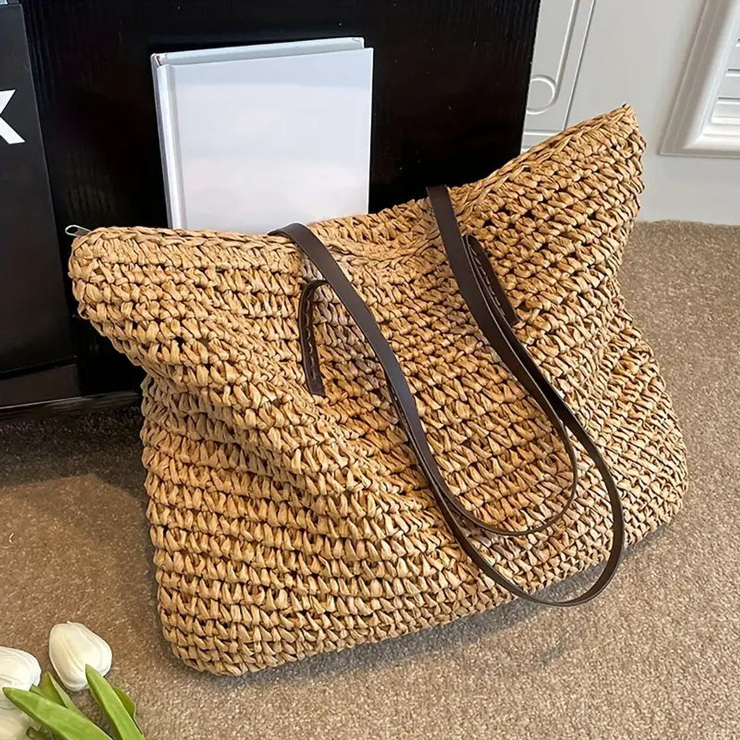 Women's Straw Tote Bag in Boho Style (5)